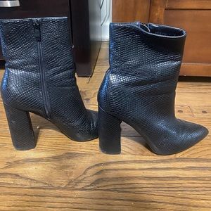 Boohoo croc embossed boots